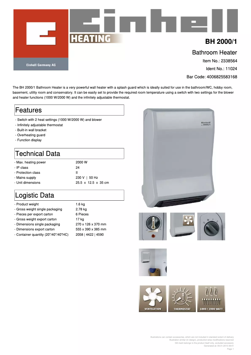 Image de la première page du manuel de l'appareil BH 2000/1