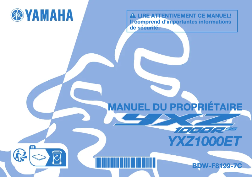 Page n°1 - Manuel utilisateur Yamaha YXZ1000R SS (2025)