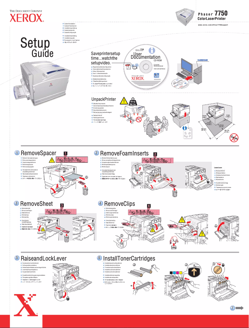 Image de la première page du manuel de l'appareil Phaser 7750