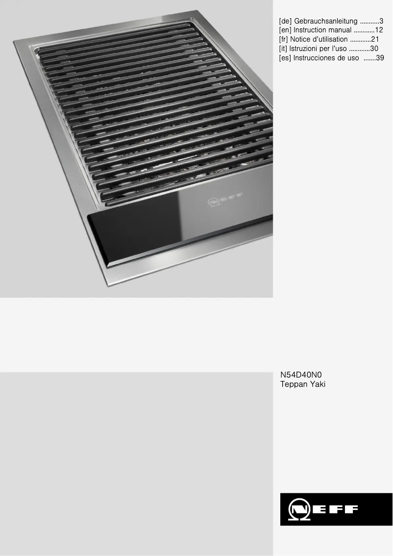Page n°1 - Manuel utilisateur Neff ND 5440 N