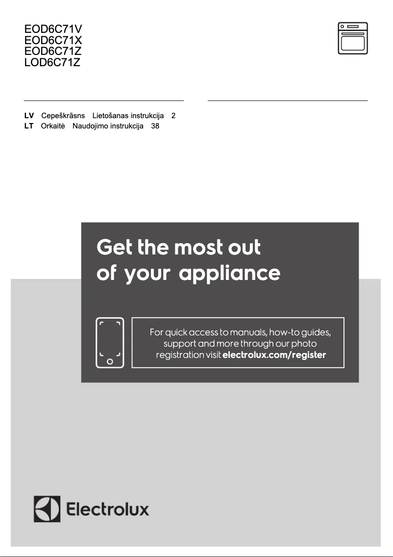 Imagen de la primera página del manual del dispositivo EOD6C71V