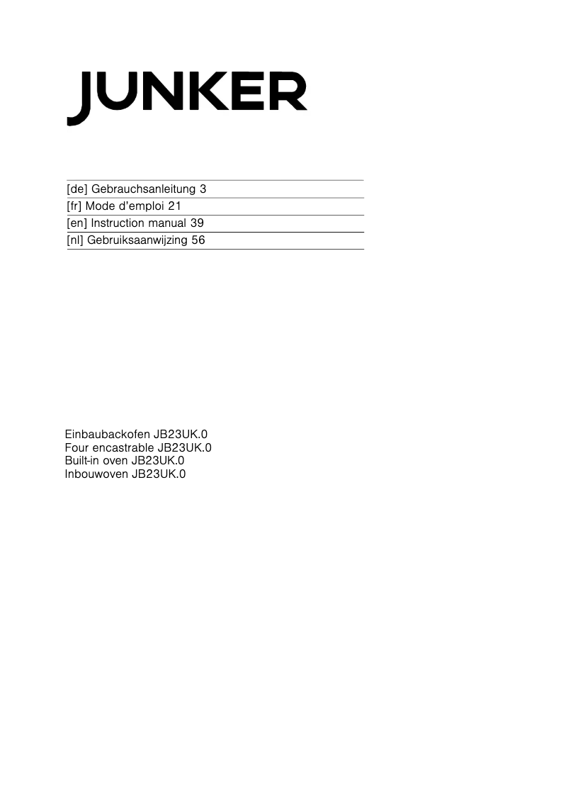 Image de la première page du manuel de l'appareil JB23UK50