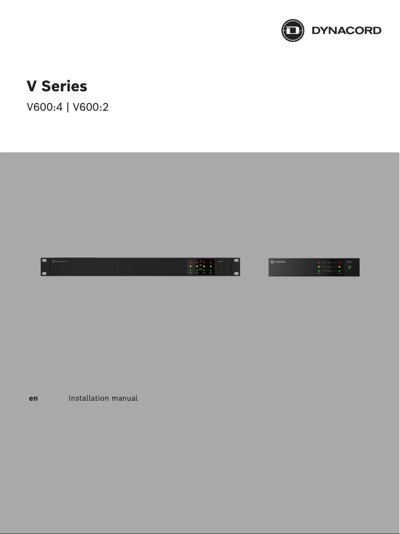 Page n°1 - Manuel utilisateur Dynacord V600:2