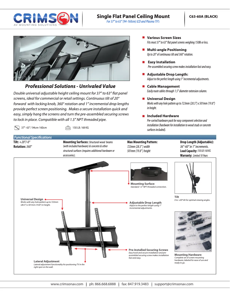 Page 1 de la notice Fiche technique Crimson C63-60A