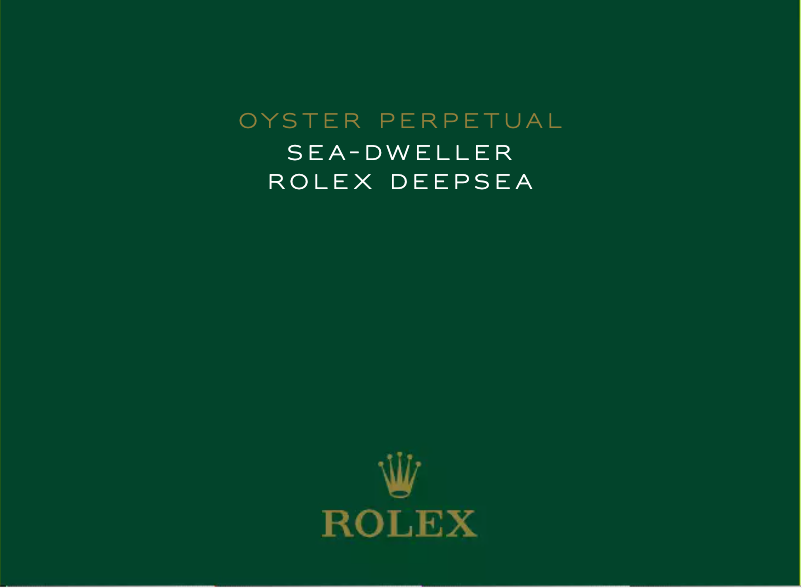 Page n°1 - Manuel utilisateur Rolex Sea‑Dweller