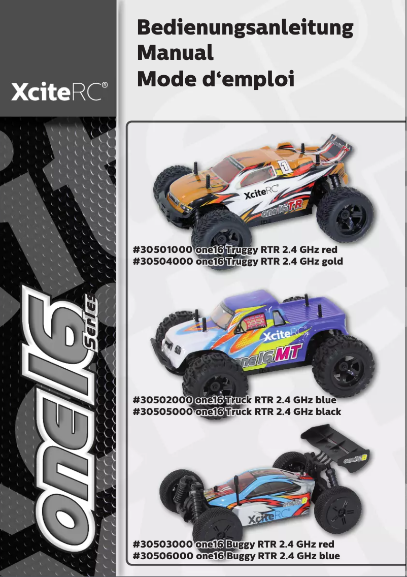Page 1 de la notice Manuel utilisateur XciteRC Truggy one16 TR
