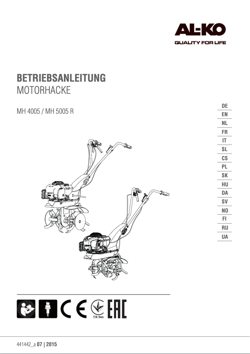 Image de la première page du manuel de l'appareil MH 4005