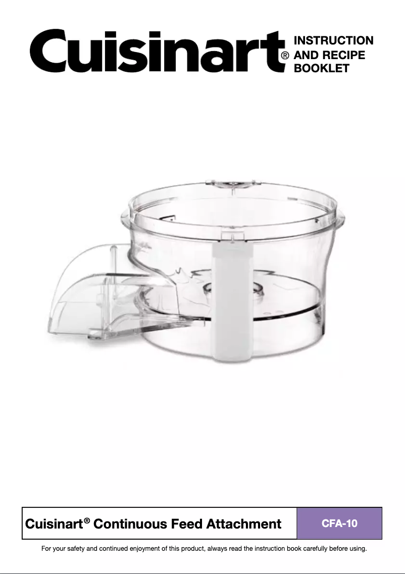Page 1 de la notice Manuel utilisateur Cuisinart Continuous Feed CFA-10