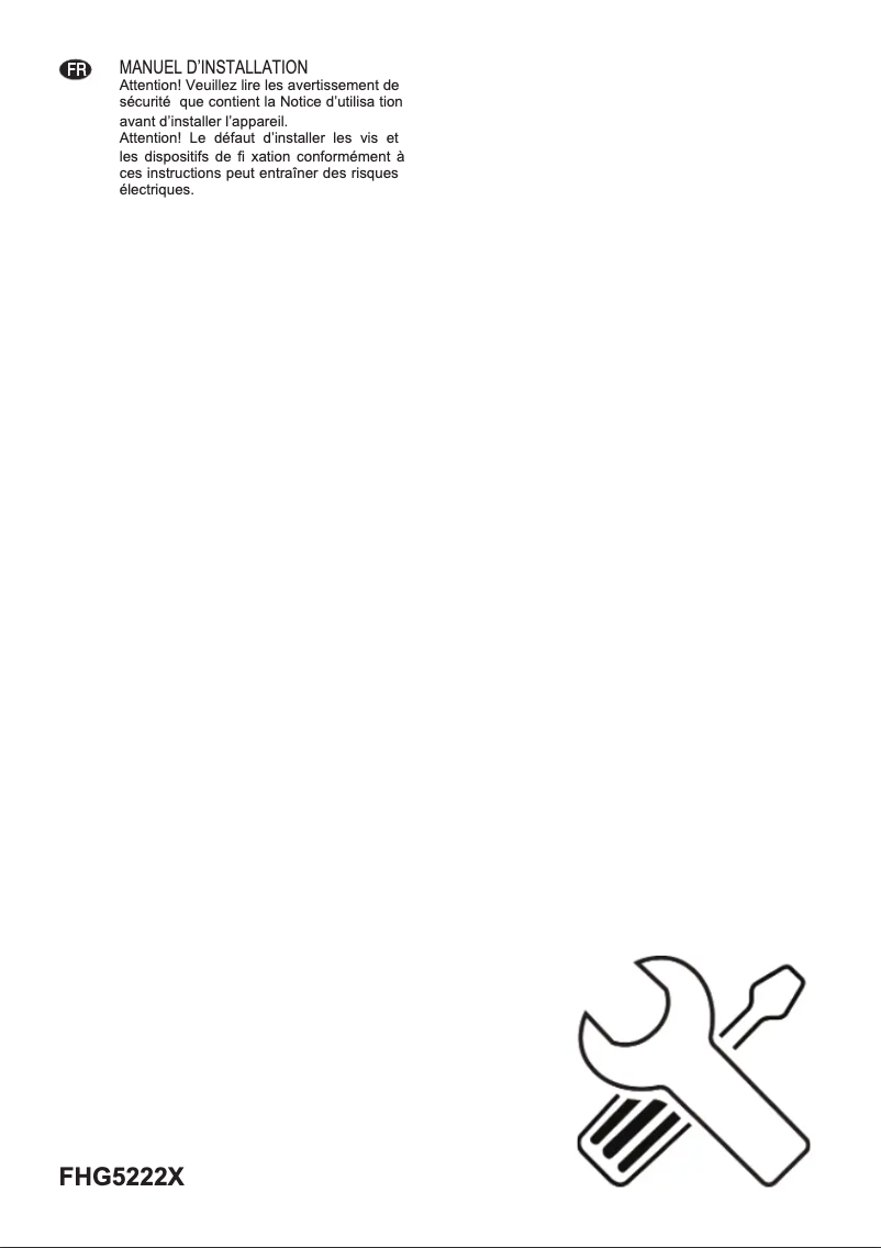 Page n°1 - Guide d'installation Electrolux FHG5222X