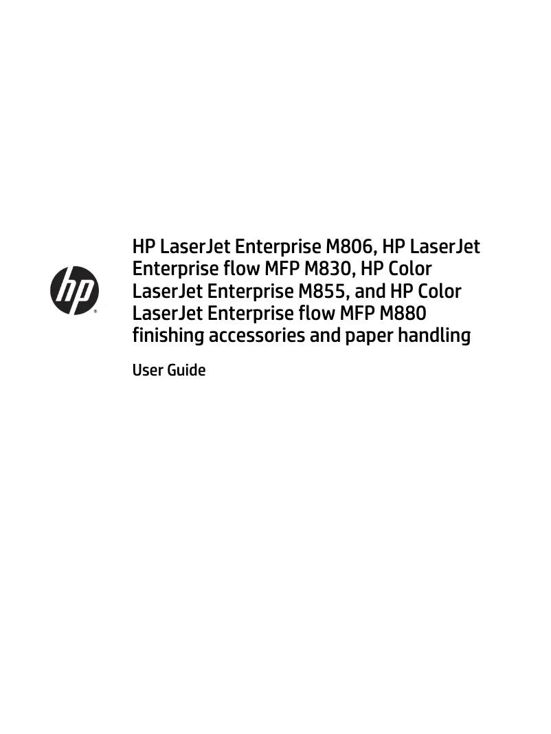 Page 1 de la notice Manuel utilisateur HP LaserJet Enterprise M806x Plus