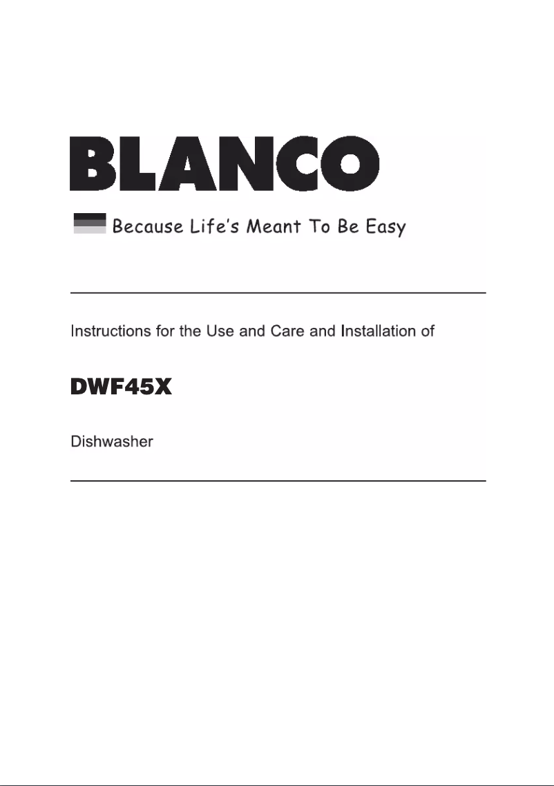 Page 1 de la notice Manuel utilisateur BLANCO DWF45X