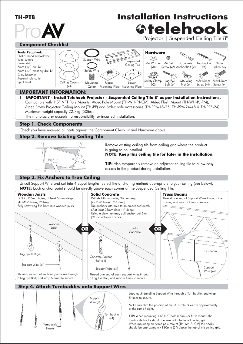 Page n°1 - Manuel utilisateur Atdec TH-PT8