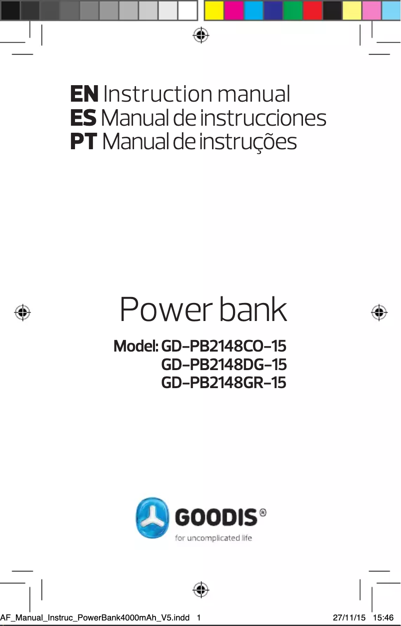 Página 1 del manual Manual de usuario Goodis GD-PB2148CO-15