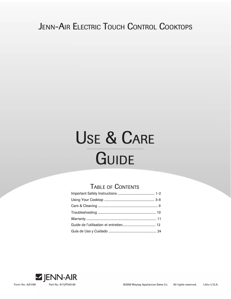 Page 1 de la notice Manuel utilisateur JennAir JEC0530ADB