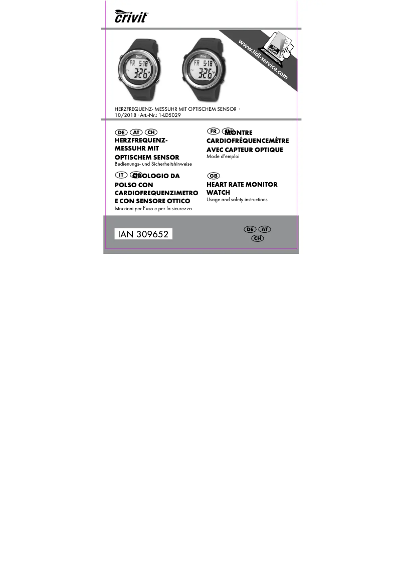 Page n°1 - Manuel utilisateur Crivit IAN 309652