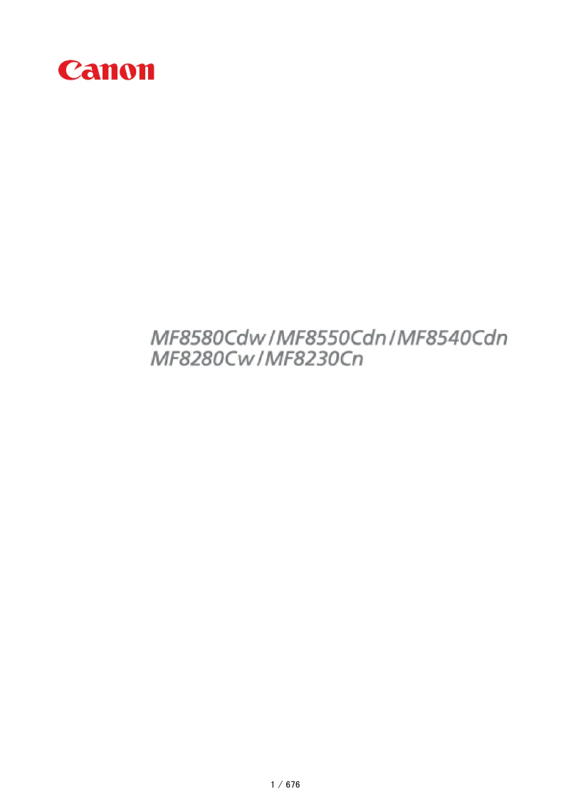 Page n°1 - Manuel utilisateur Canon i-SENSYS MF8230Cn