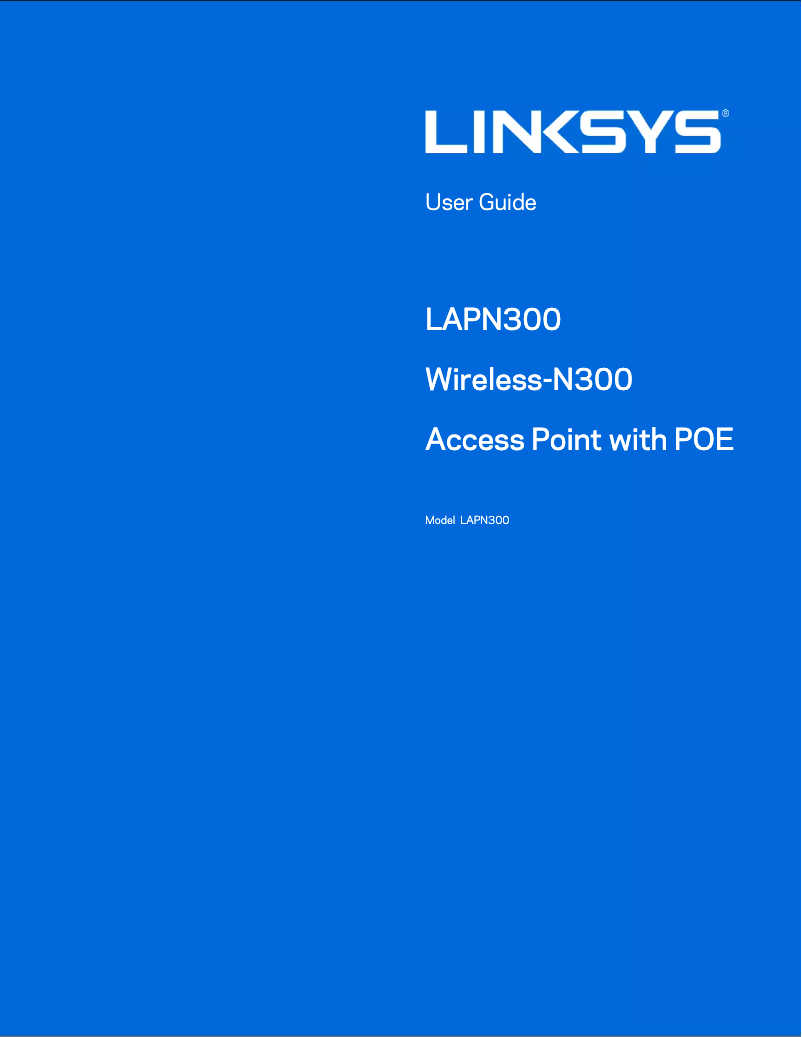 Page n°1 - Manuel utilisateur Linksys LAPN300