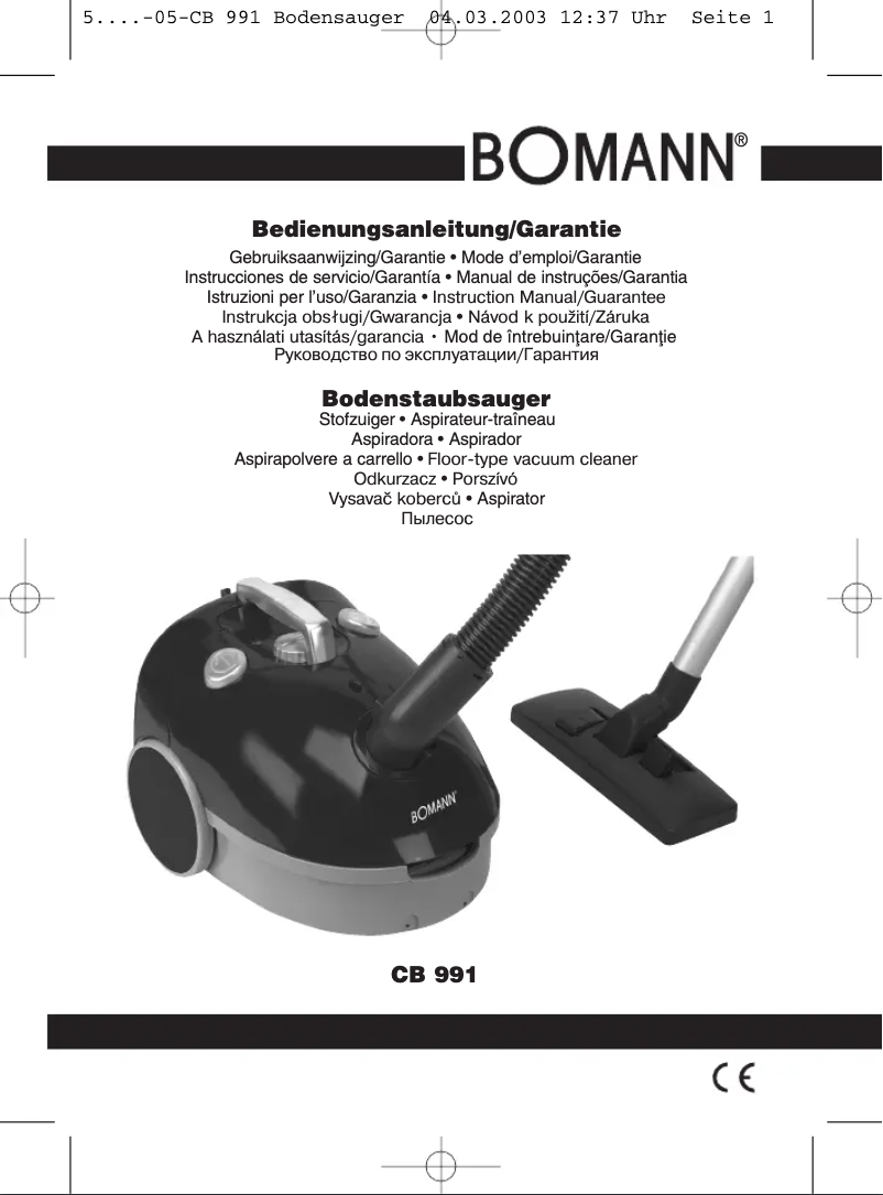 Page 1 de la notice Manuel utilisateur Bomann CB 991