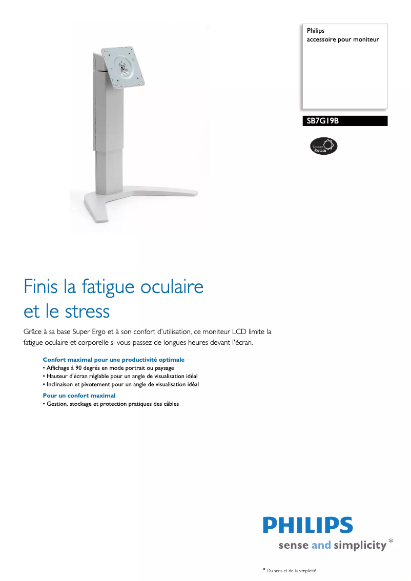 Image de la première page du manuel de l'appareil SB7G19B