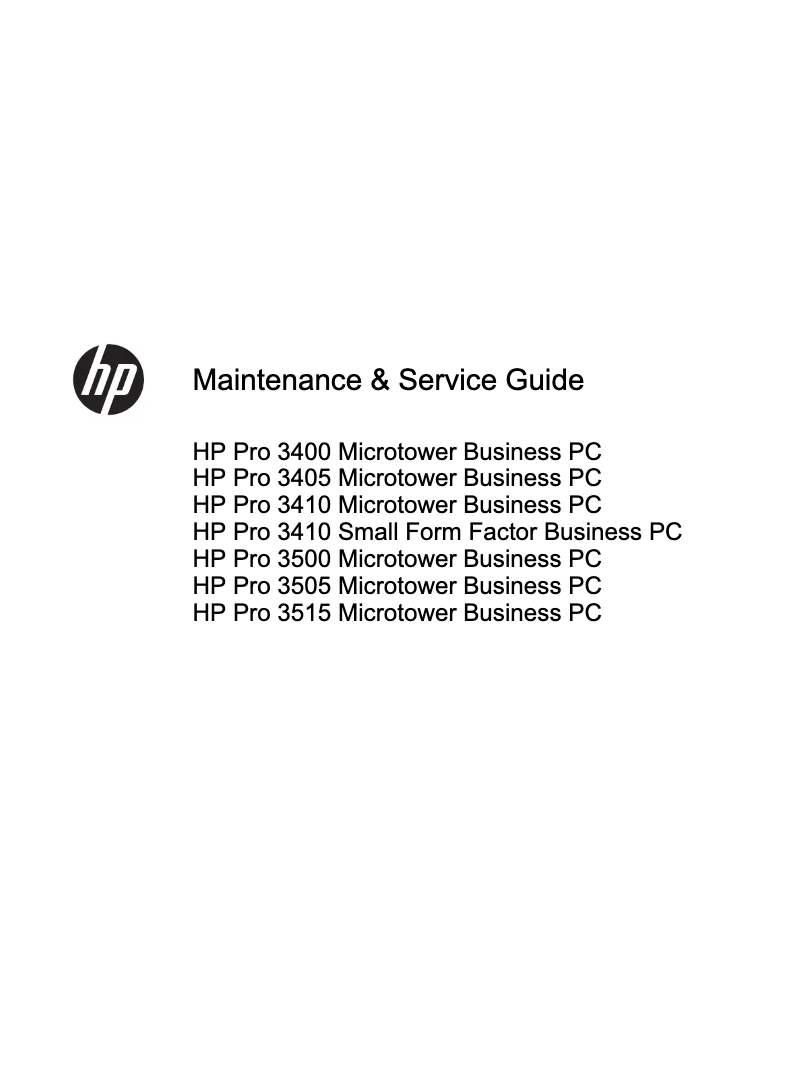 Page 1 de la notice Manuel utilisateur HP Pro 3505