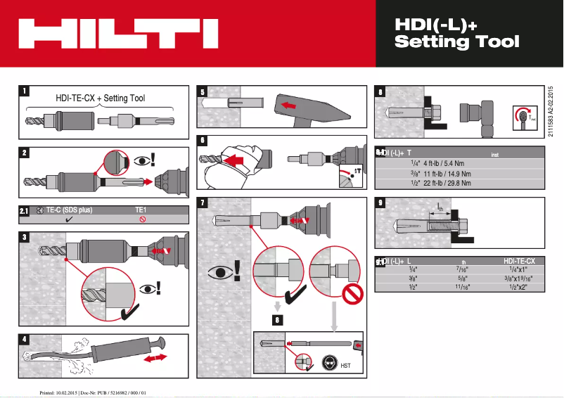 Page n°1 - Manuel utilisateur Hilti HDI-L+