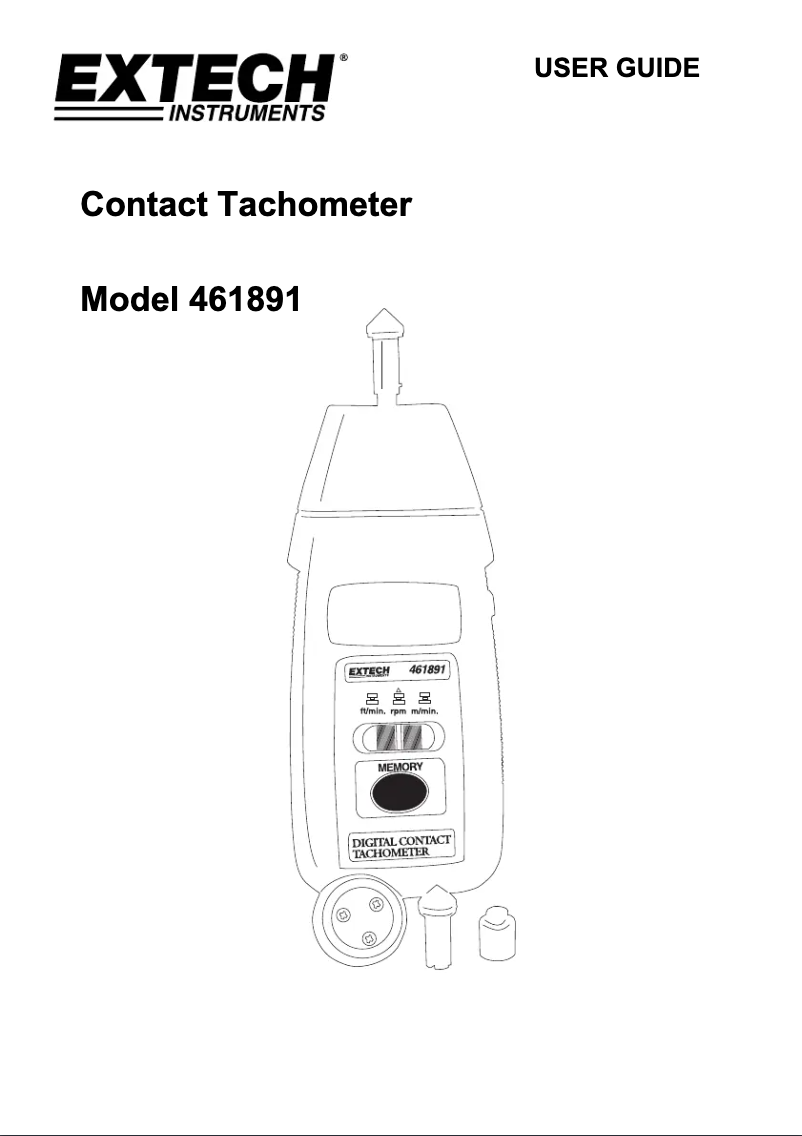 Page n°1 - Manuel utilisateur Extech 461891