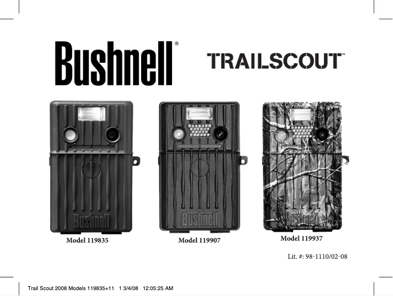 Page 1 de la notice Manuel utilisateur Bushnell TrailScout 119937