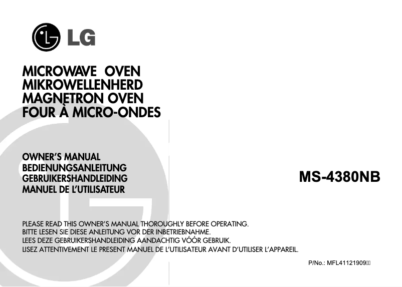 Page 1 de la notice Manuel utilisateur LG MS-4380NB