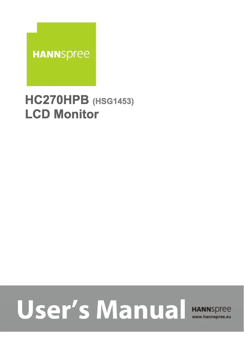 Page 1 de la notice Mode d'emploi Hannspree HS 272 PDB