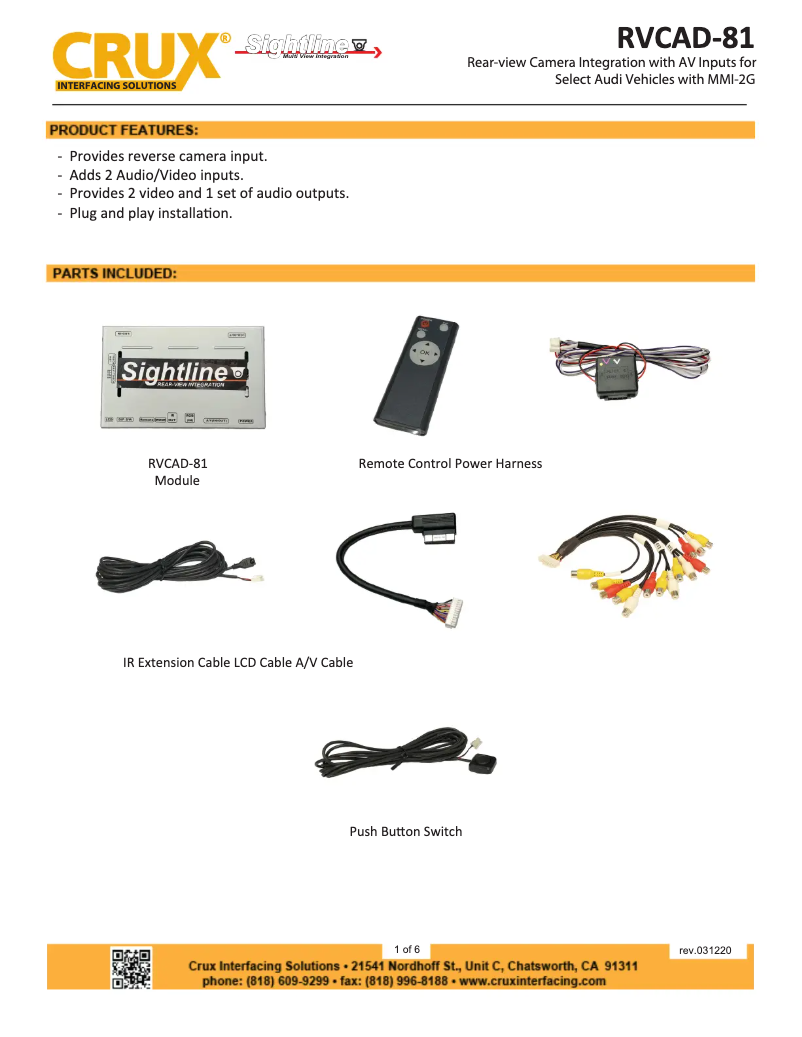 Imagen de la primera página del manual del dispositivo RVCAD-81