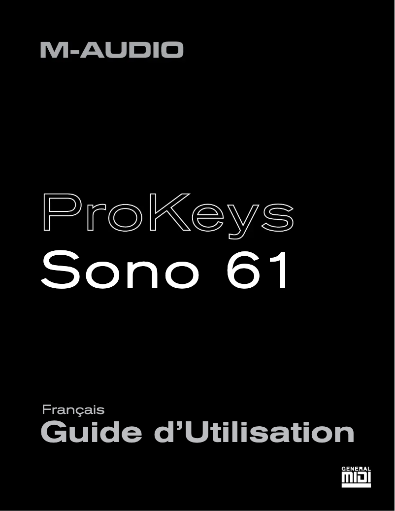 Page 1 de la notice Manuel utilisateur M-Audio ProKeys Sono 61