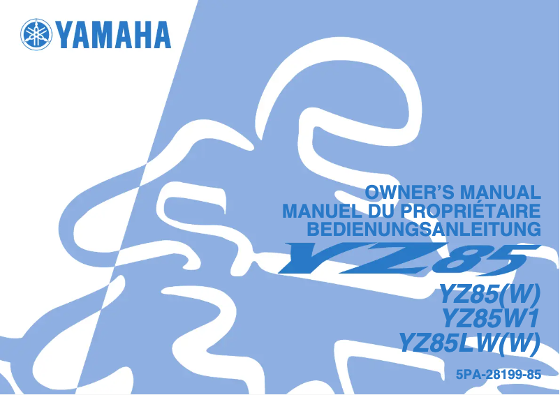 Image de la première page du manuel de l'appareil YZ85LW (2006)