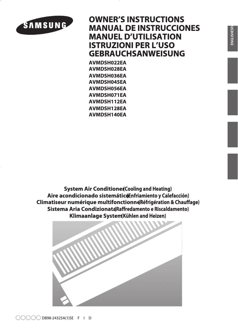 Page 1 de la notice Manuel utilisateur Samsung AVMDSH022EA