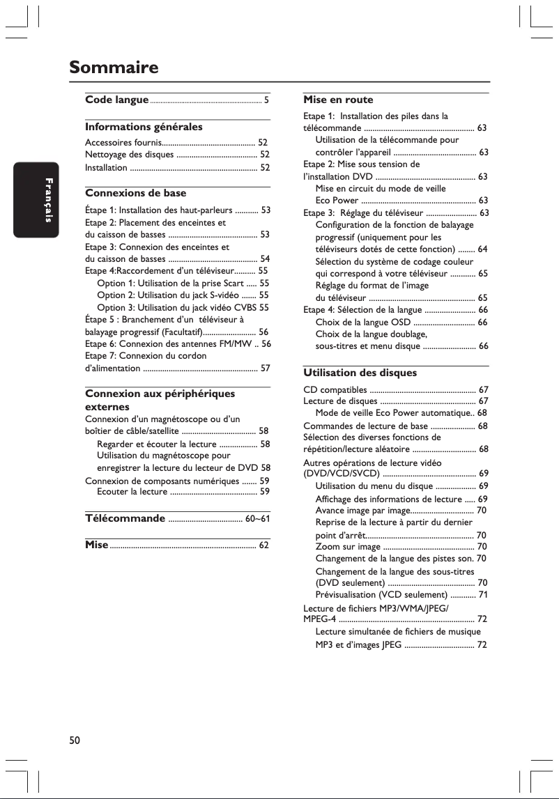 Page 1 of the manual User Manual Philips HTS3500S