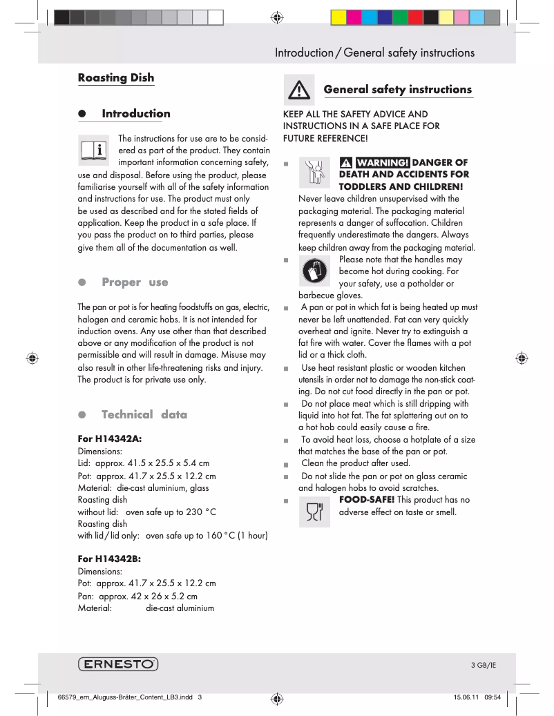 Page n°1 - Manuel utilisateur Ernesto H14342