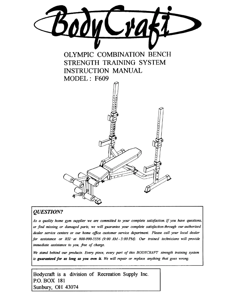 Página 1 del manual Manual de usuario BodyCraft F609