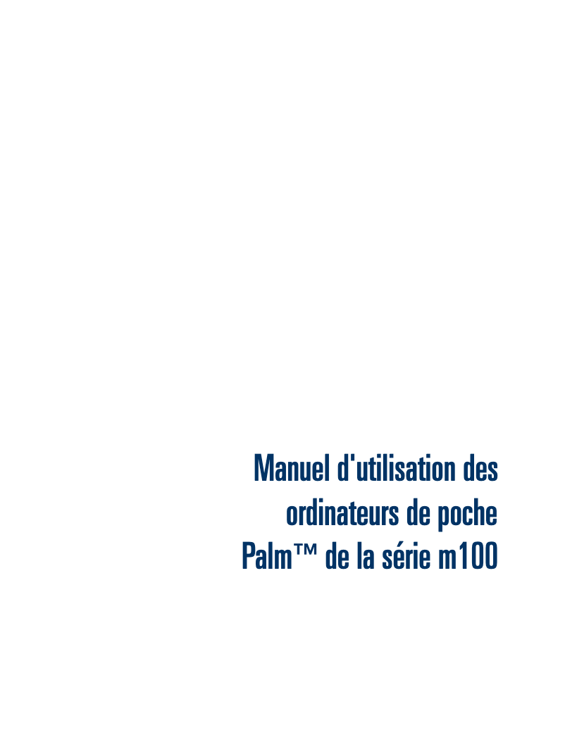 Page 1 de la notice Manuel utilisateur Palm m130