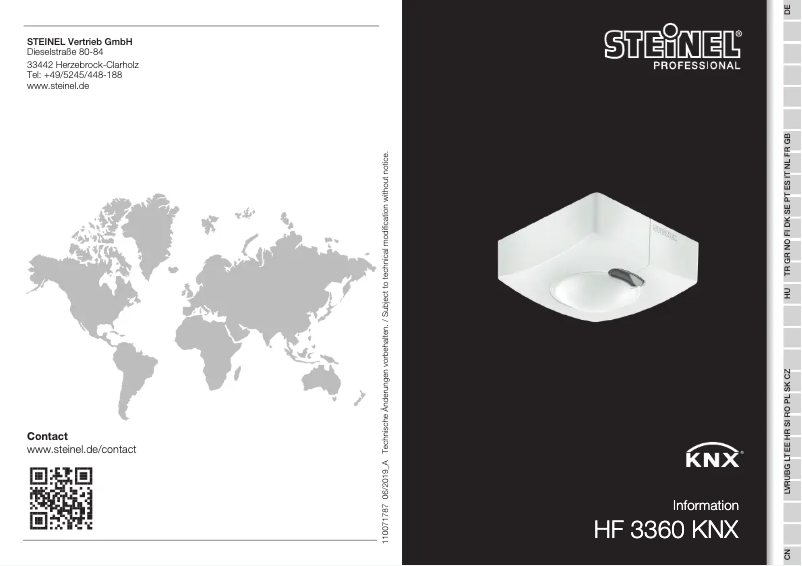 Page 1 de la notice Manuel utilisateur Steinel HF 3360 KNX