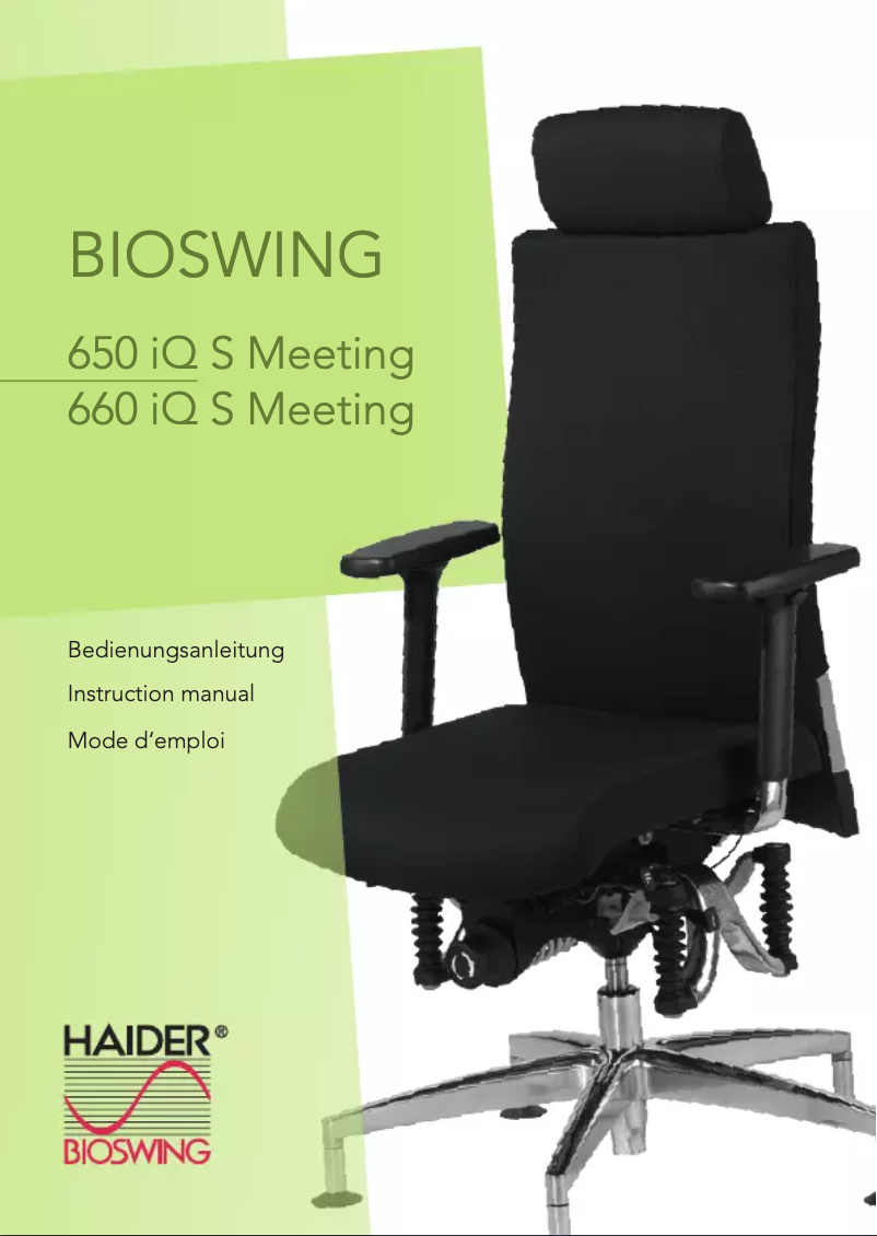 Page 1 of the manual User Manual Bioswing 650 iQ S Meeting