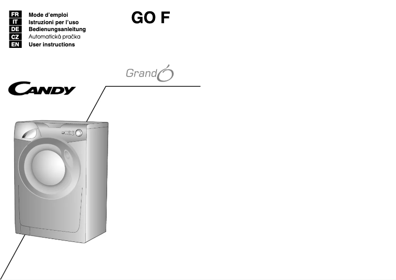 Page 1 de la notice Manuel utilisateur Candy GO F126/L-S