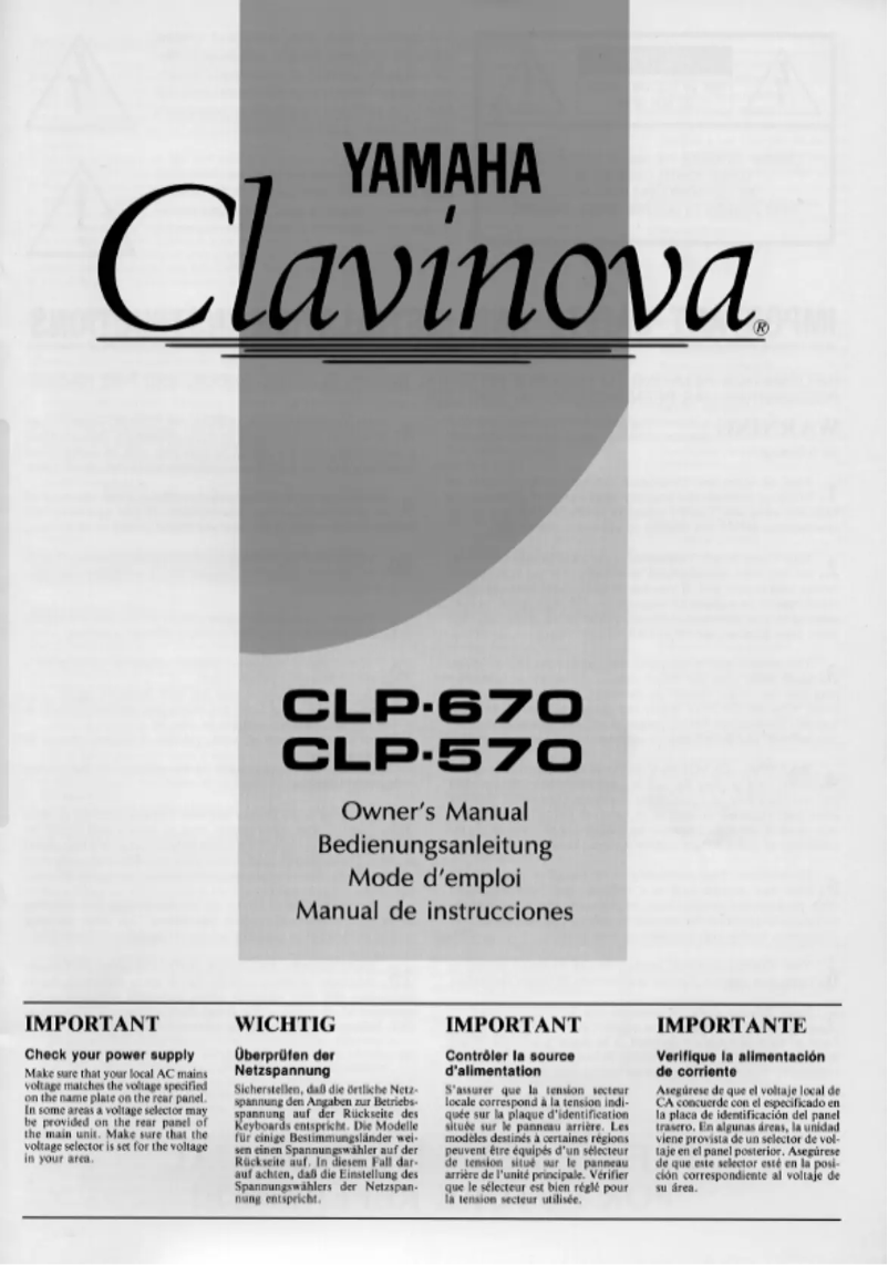 Image de la première page du manuel de l'appareil Clavinova CLP-570