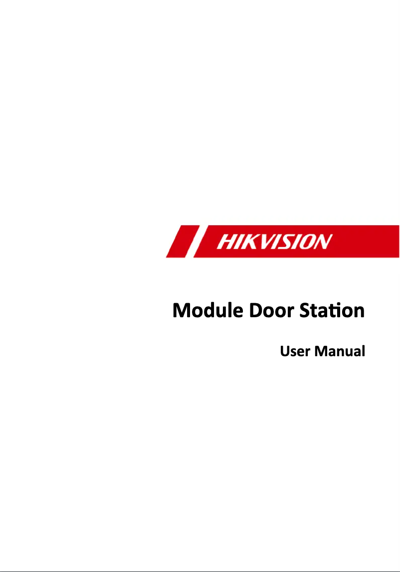 Page n°1 - Manuel utilisateur Hikvision DS-KD-KP/S