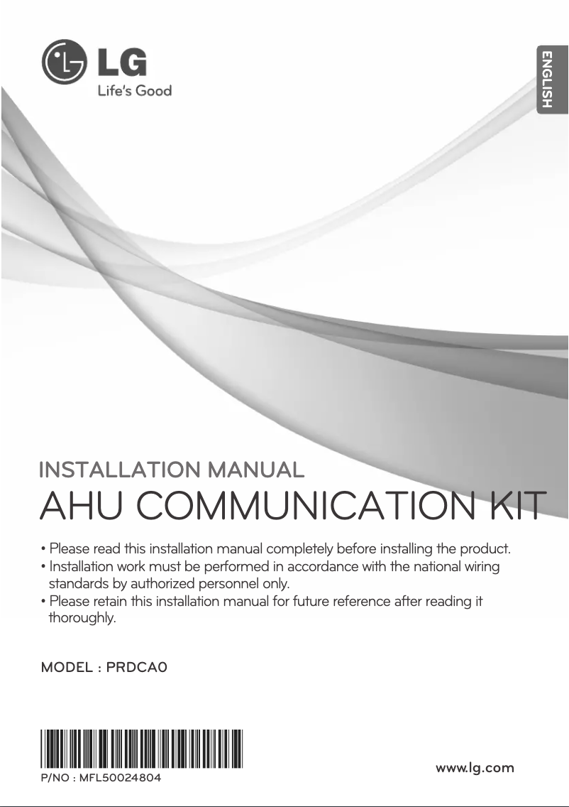Page 1 of the manual User Manual LG PRDCA0