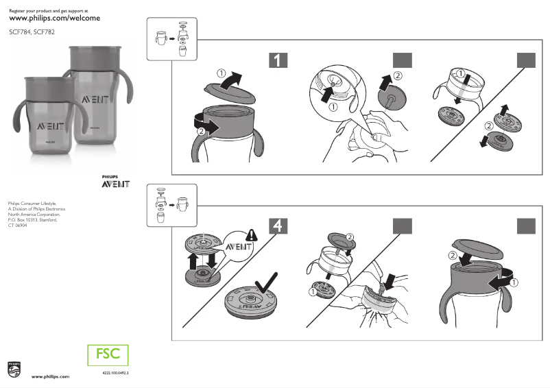 Page 1 de la notice Manuel utilisateur Philips AVENT SCF784