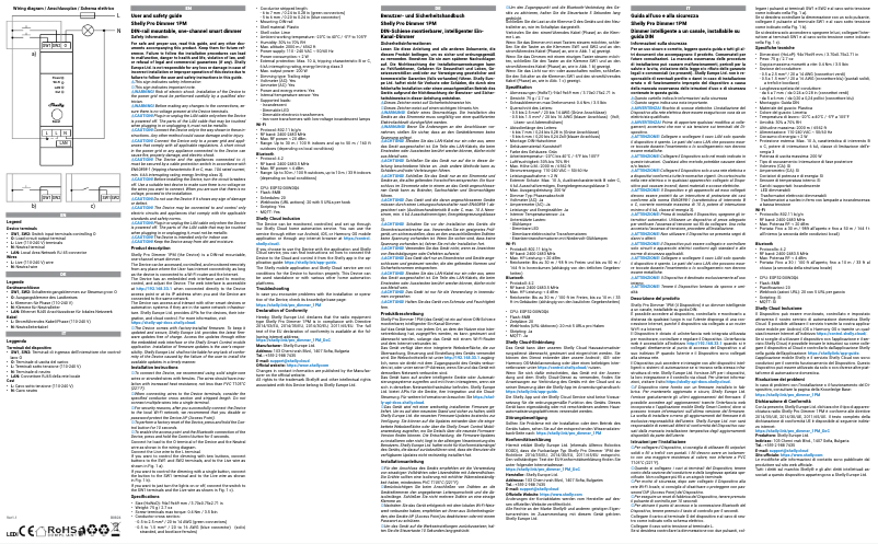 Página 1 del manual Manual de usuario Shelly Pro Dimmer 1PM