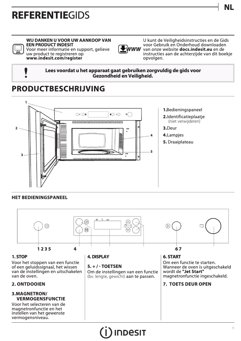Page n°1 - Manuel d'utilisation et d'entretien Indesit MWI 3211 IX