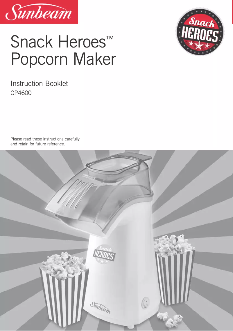 Image de la première page du manuel de l'appareil Snack Heroes CP4600