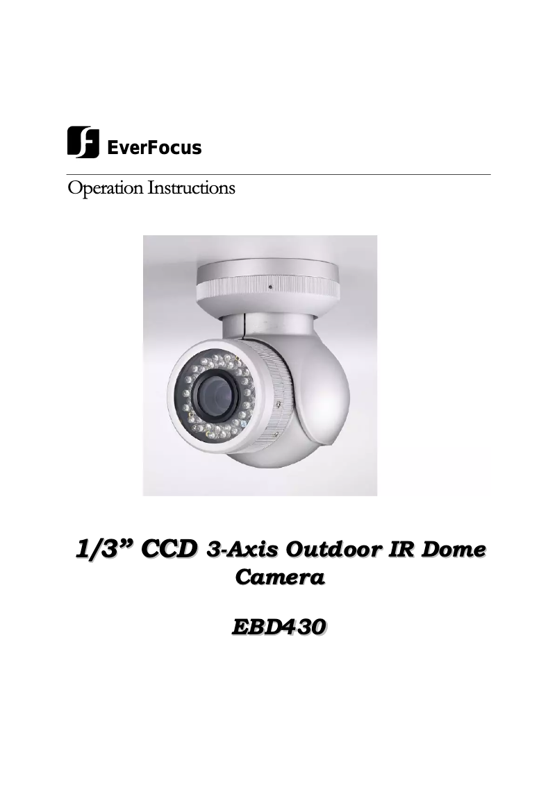 Page n°1 - Manuel utilisateur EverFocus EBD430/MV3