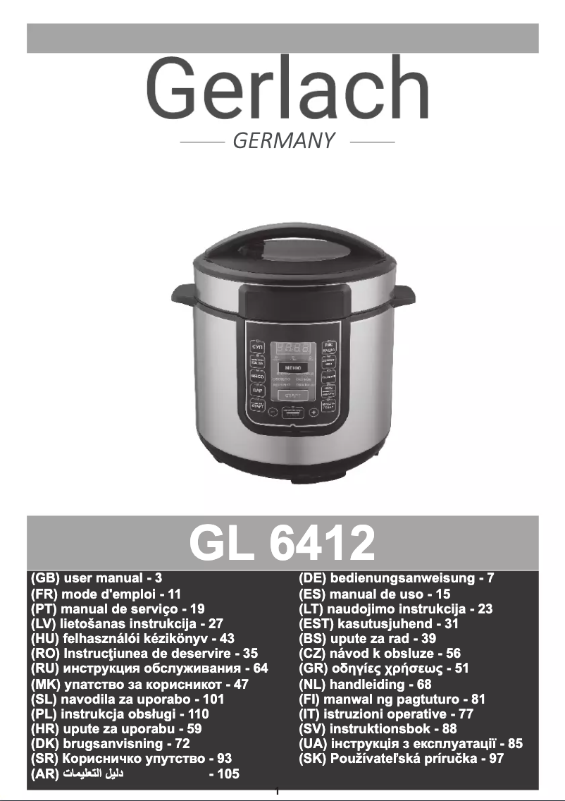 Page n°1 - Manuel utilisateur Gerlach GL 6412