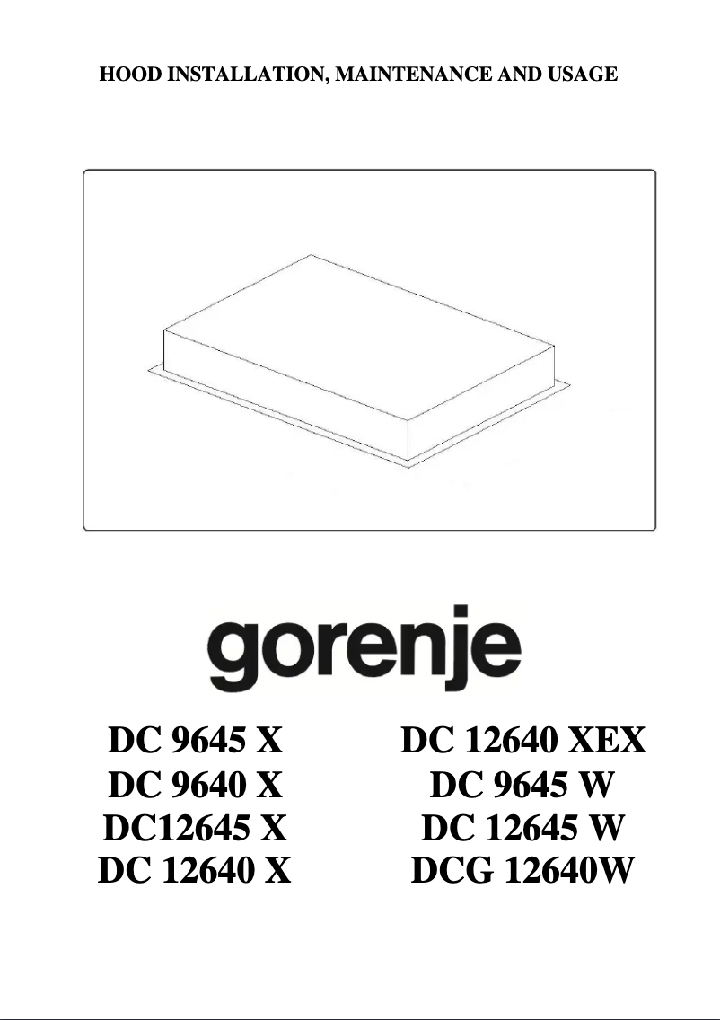Página 1 del manual Manual de usuario Gorenje DCG12640W